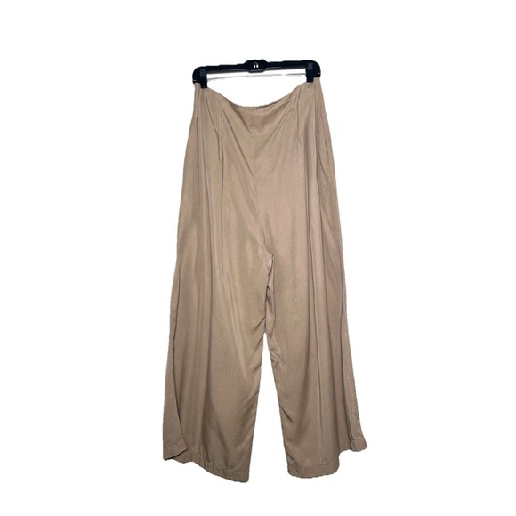 Vetta Capsule Women Beige Culotte Trouser Pants Size 14 Wide Leg Pleated Tencel - Picture 2 of 10